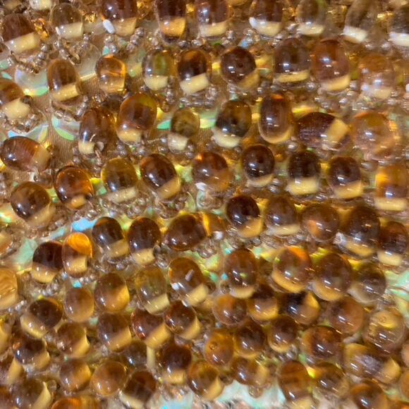 Clara Kasavina Amber Glass Beaded Evening Bag – Swarovski Handle, Handmade, Rare - Picture 7 of 7